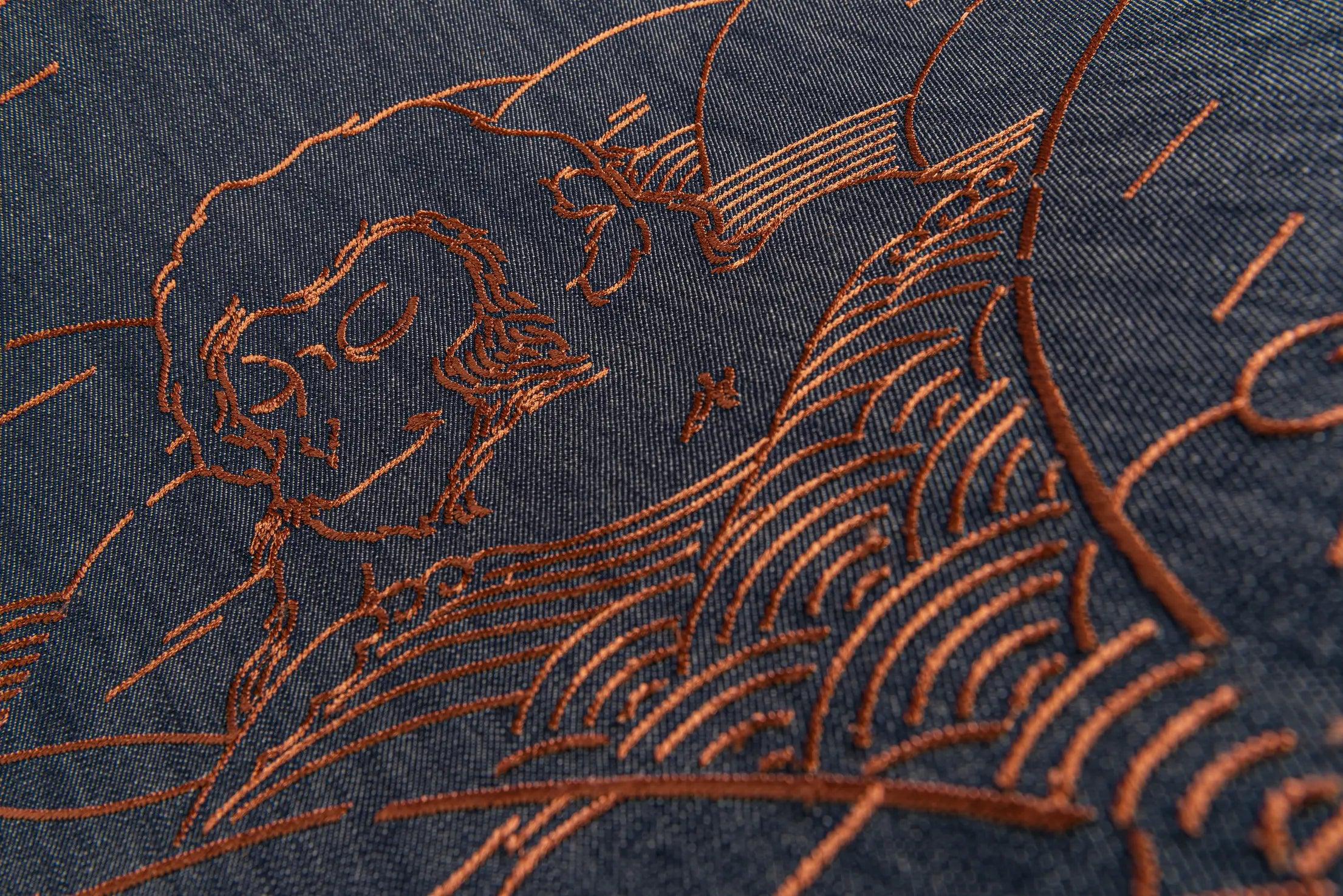 Tapeta z dżinsu INDIGO MACAQUE - COPPER Arte Eye on Design