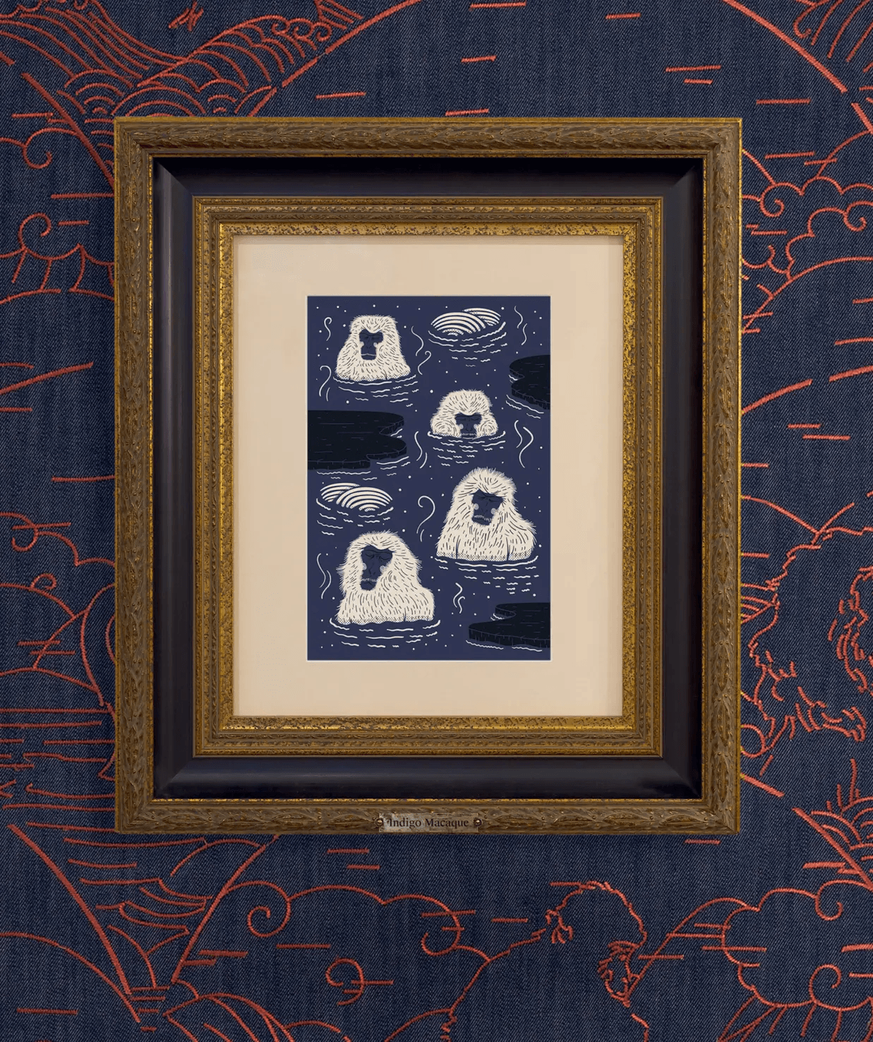 Tapeta z dżinsu INDIGO MACAQUE - COPPER Arte Eye on Design