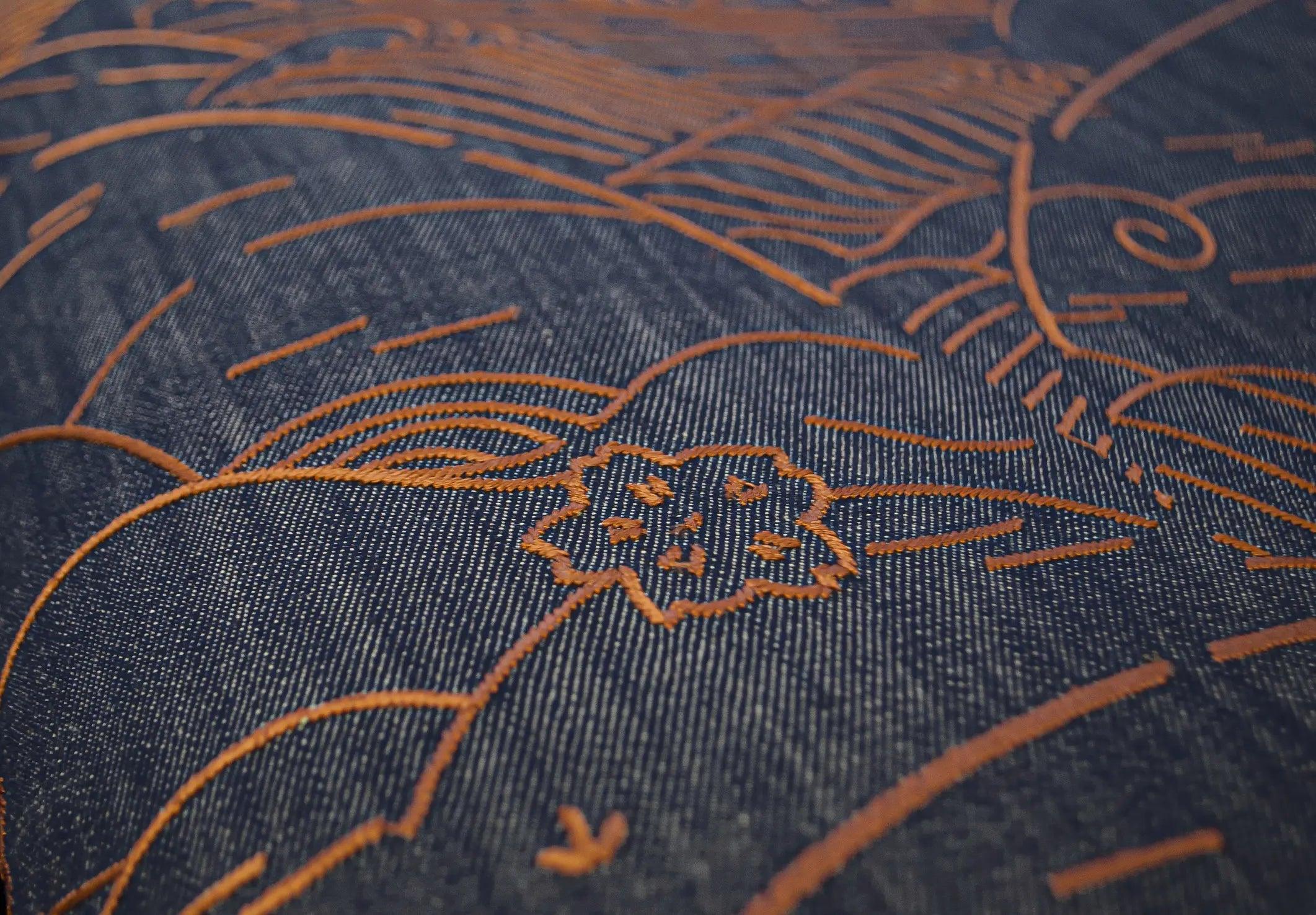 Tapeta z dżinsu INDIGO MACAQUE - COPPER Arte Eye on Design