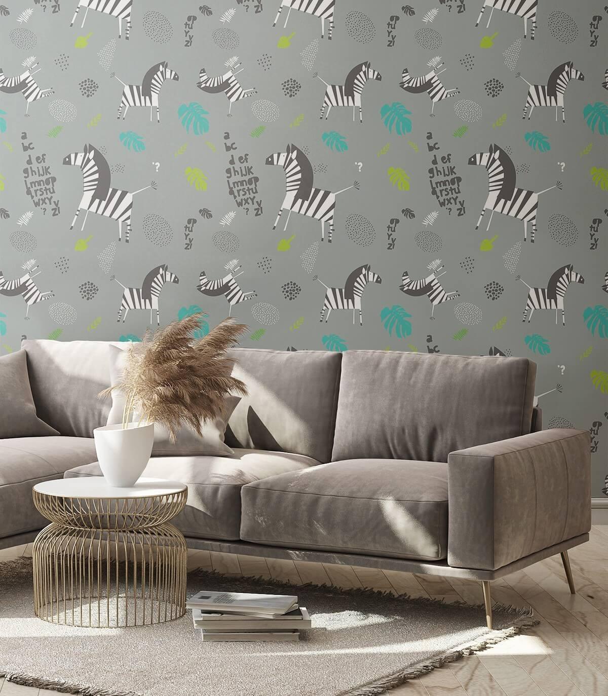 Tapeta ZEBRA szary Wallcolors Eye on Design
