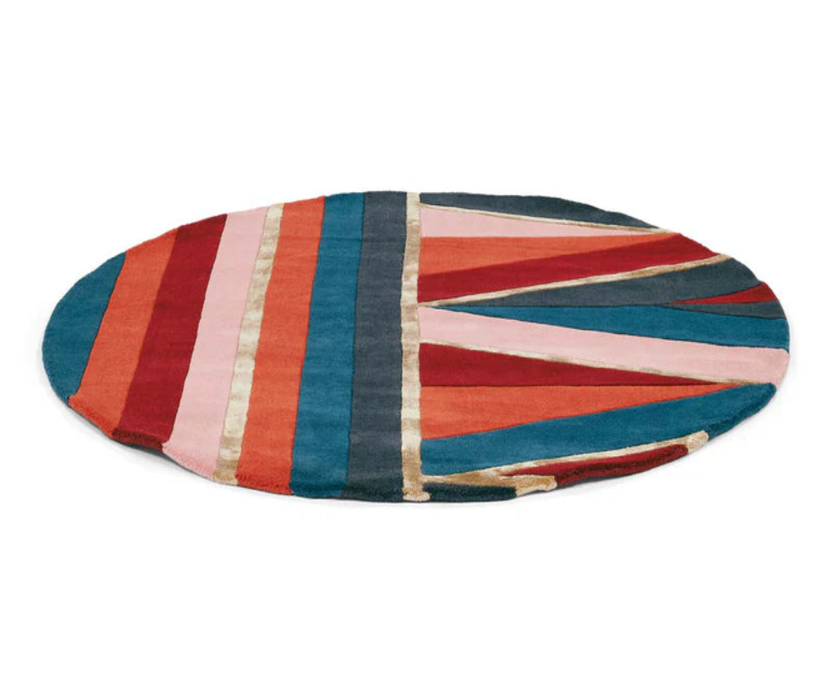 Ronde tapijt SAHARA ROND groen-rood