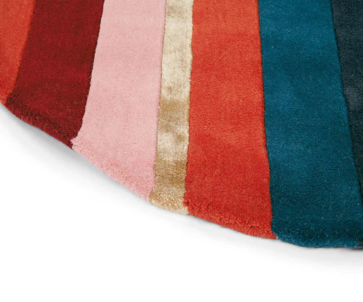 Ronde tapijt SAHARA ROND groen-rood