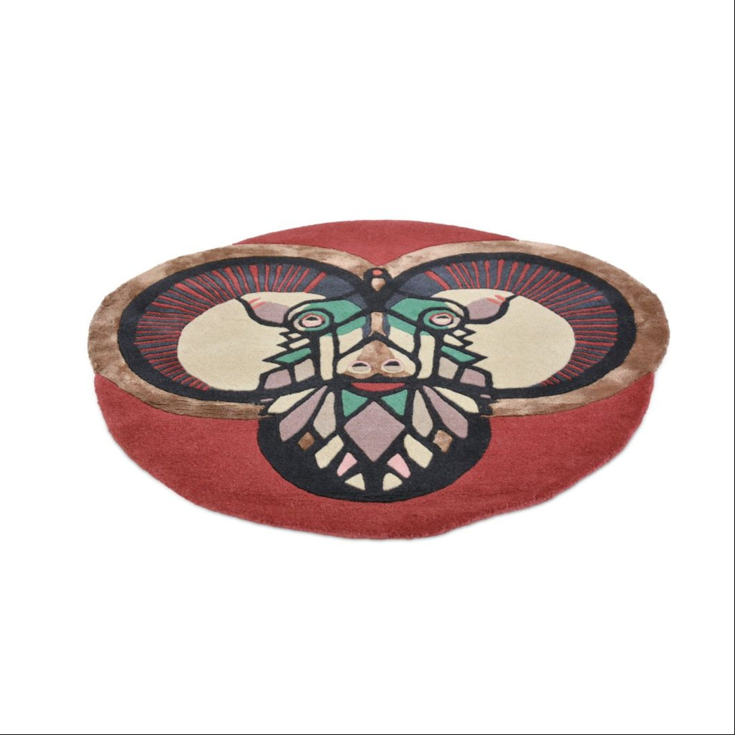 Round rug Zodiac burgundy-beige aries