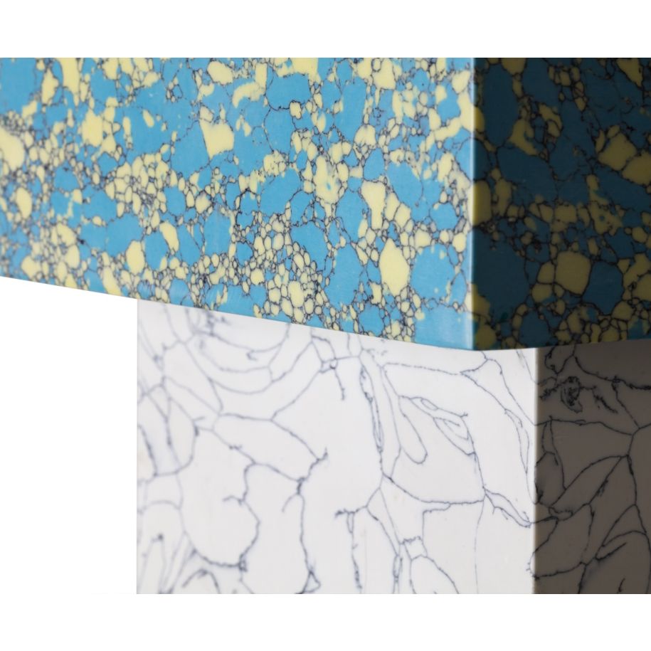 Wirbel Couchtisch blauer Marmor