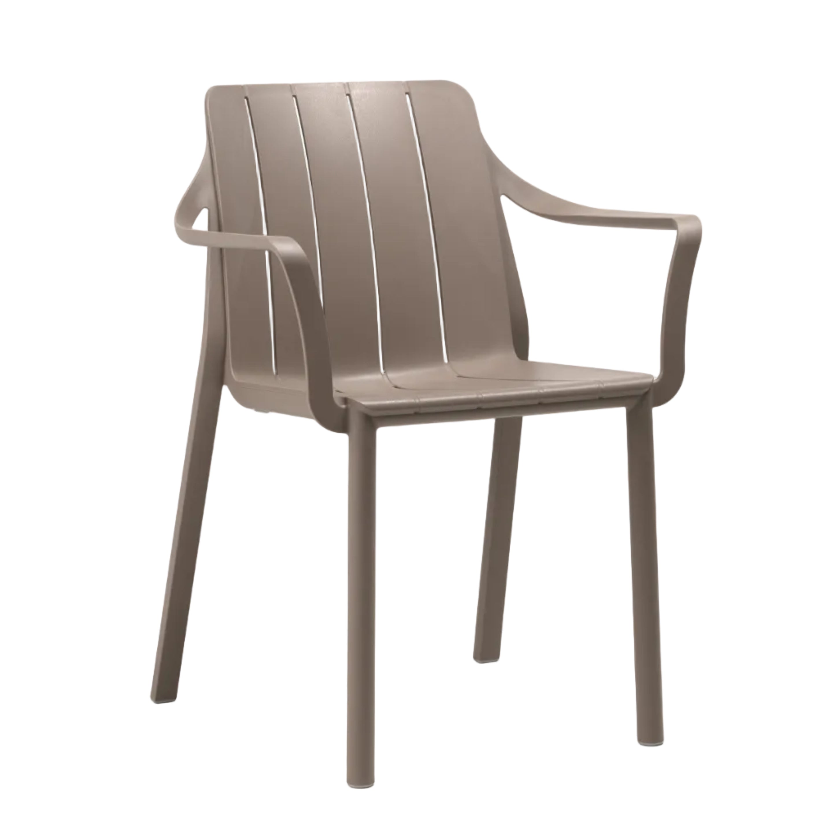 TIBERINA taupe buitenstoel met armleuningen
