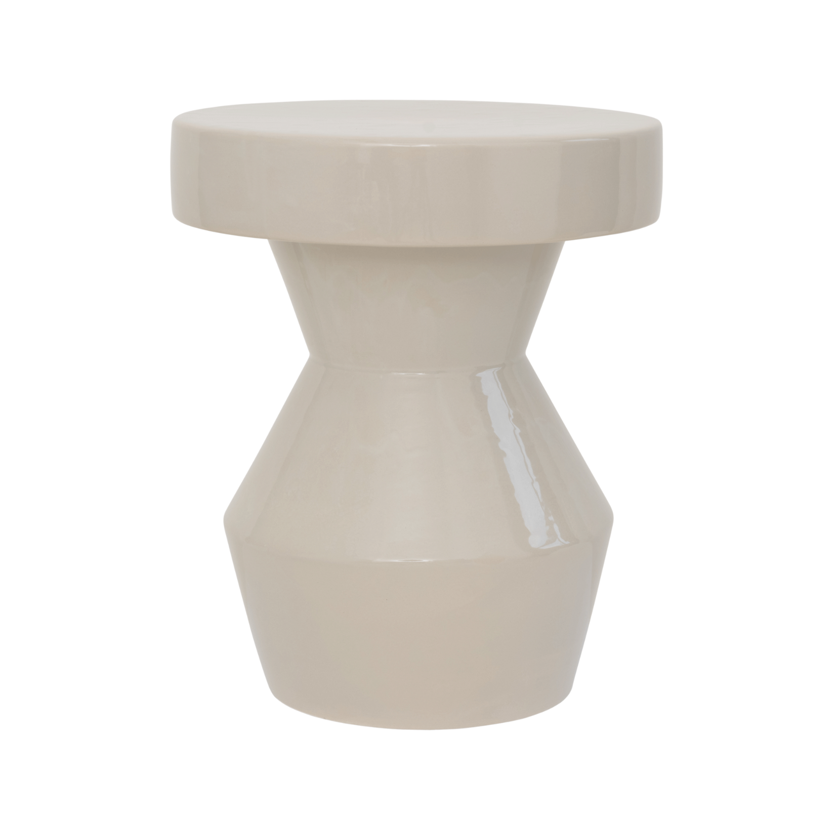 Bijzettafel SCULPTURAL crème keramiek