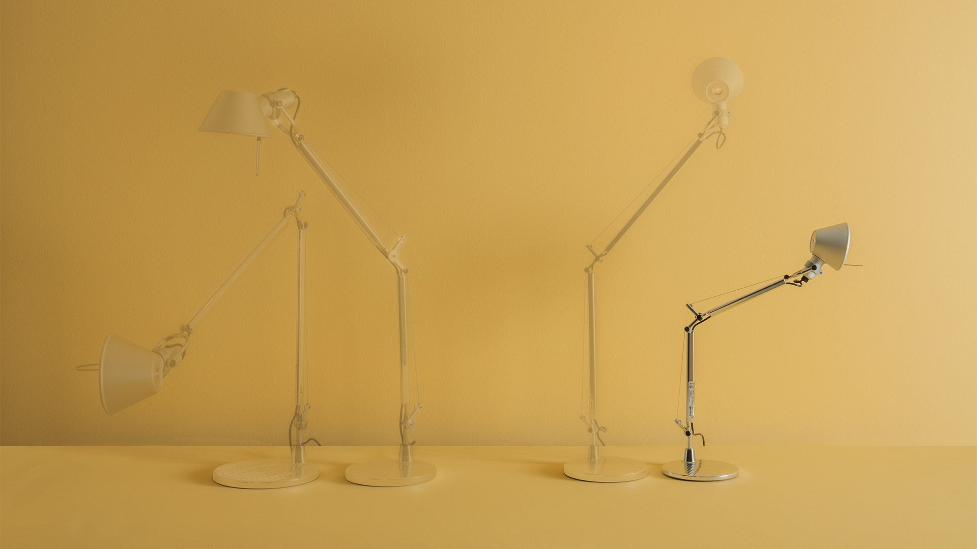 Verstelbare bureau lamp TOLOMEO MICRO glanzend zilver