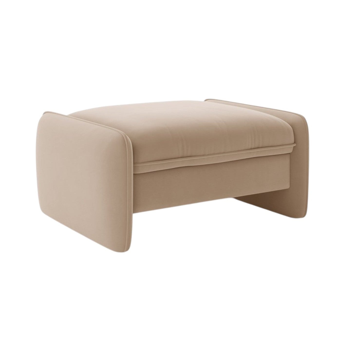 Puf van fluweel GEORGIA amandelbeige