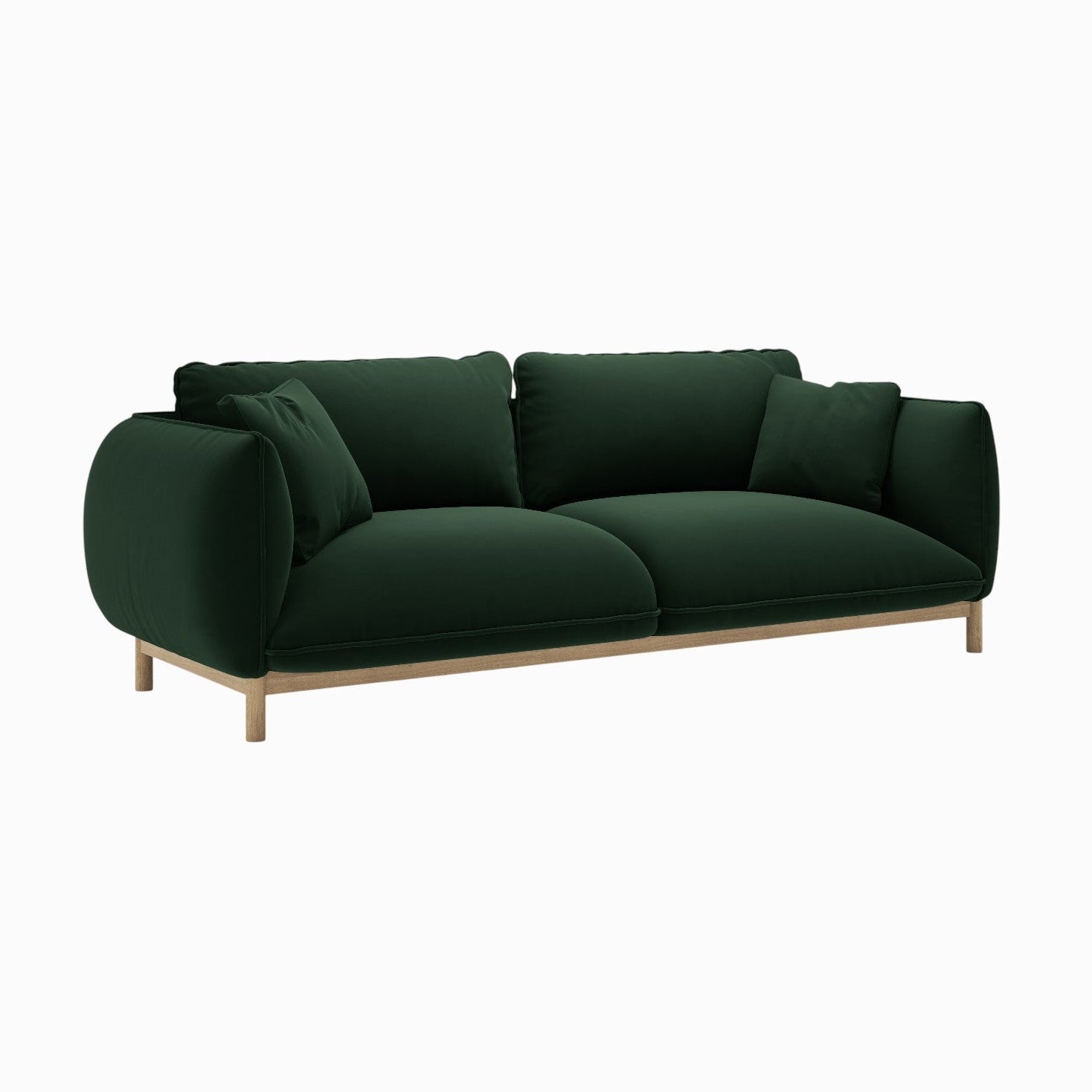 Sofa aus Samt 3-sitzig ADA in Flaschengrün