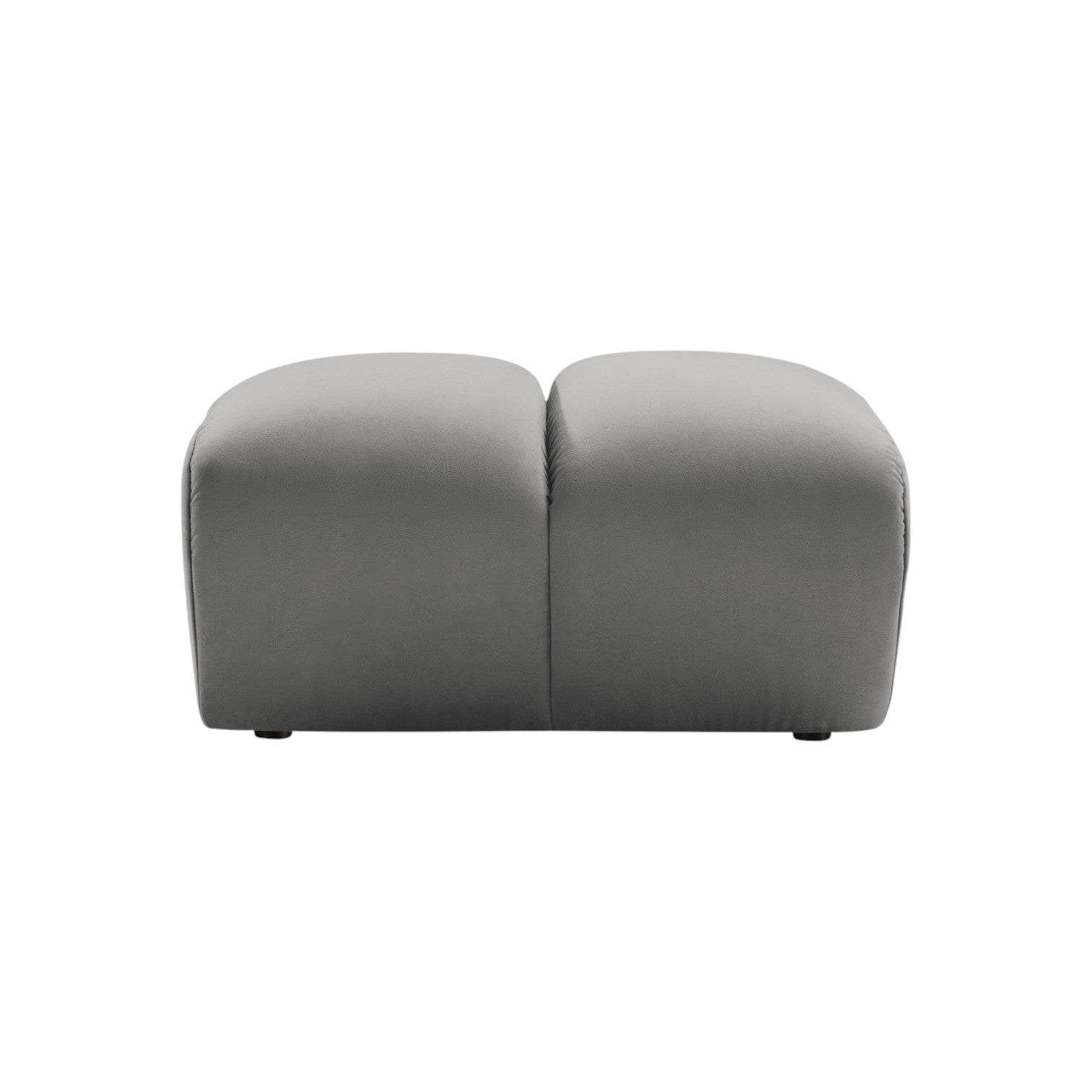 Gray velvet pouf DIANA
