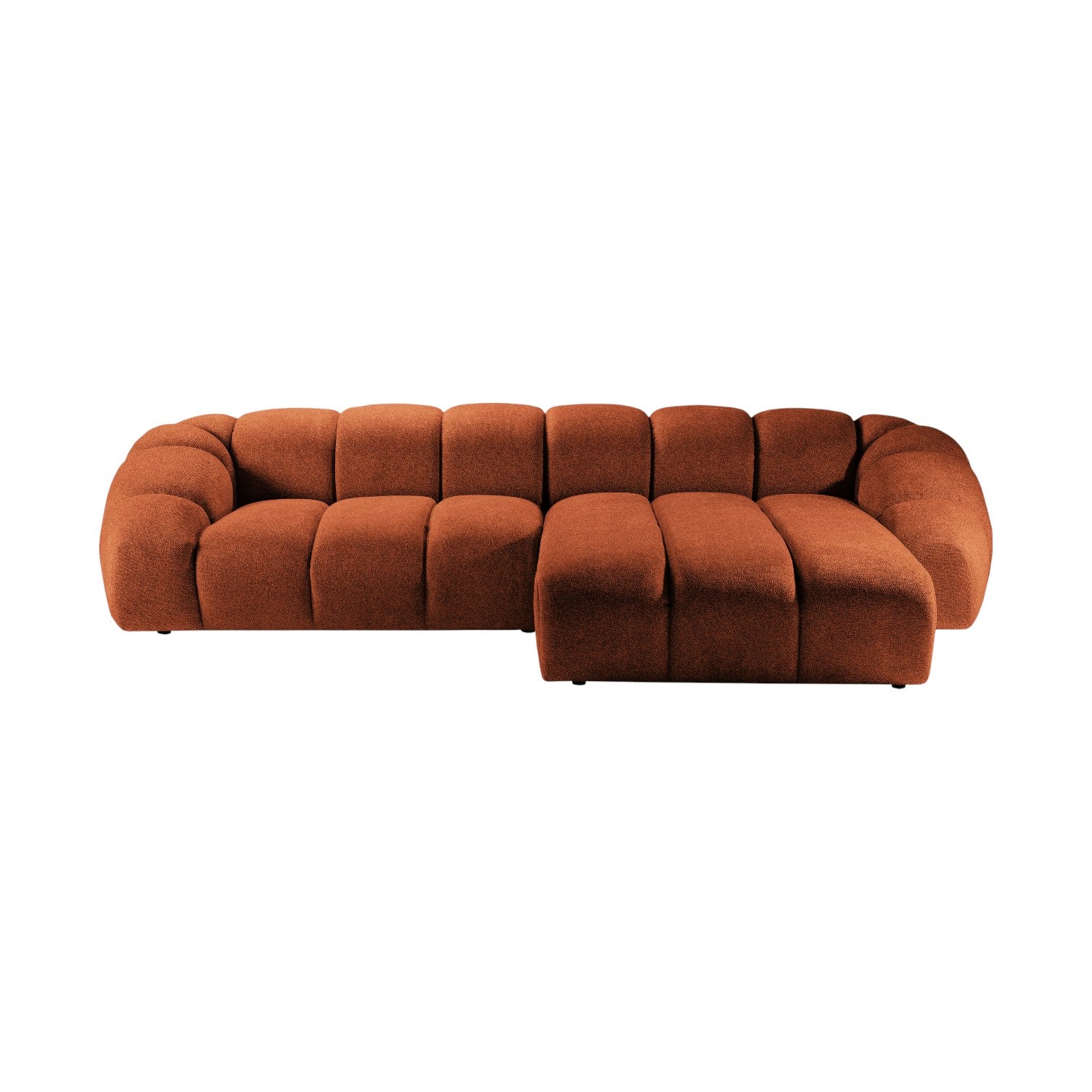 4-seater right-facing corner sofa DIANA terracotta chenille
