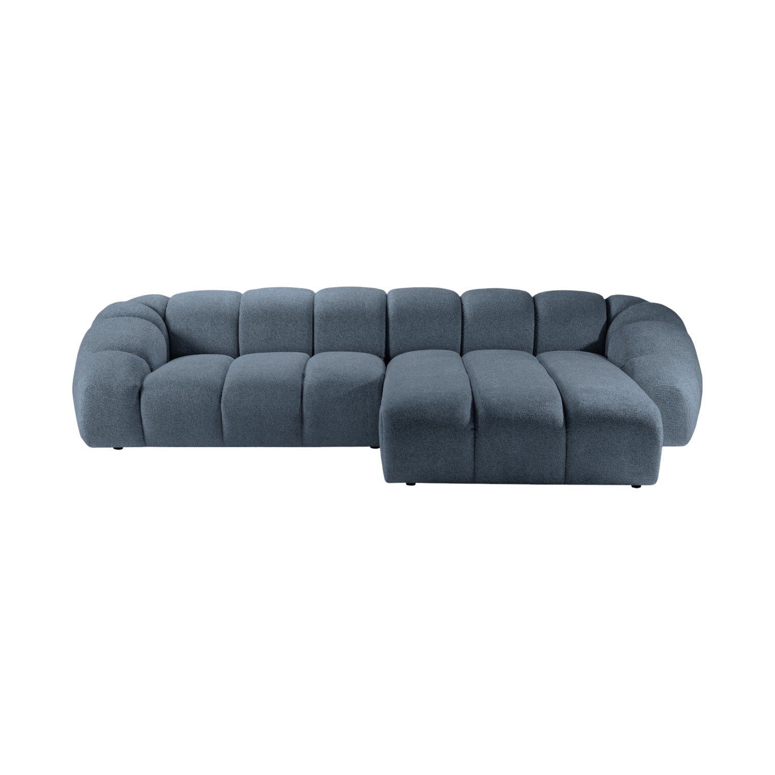 4-sitziger rechter Ecksofa DIANA hellblaues Chenille