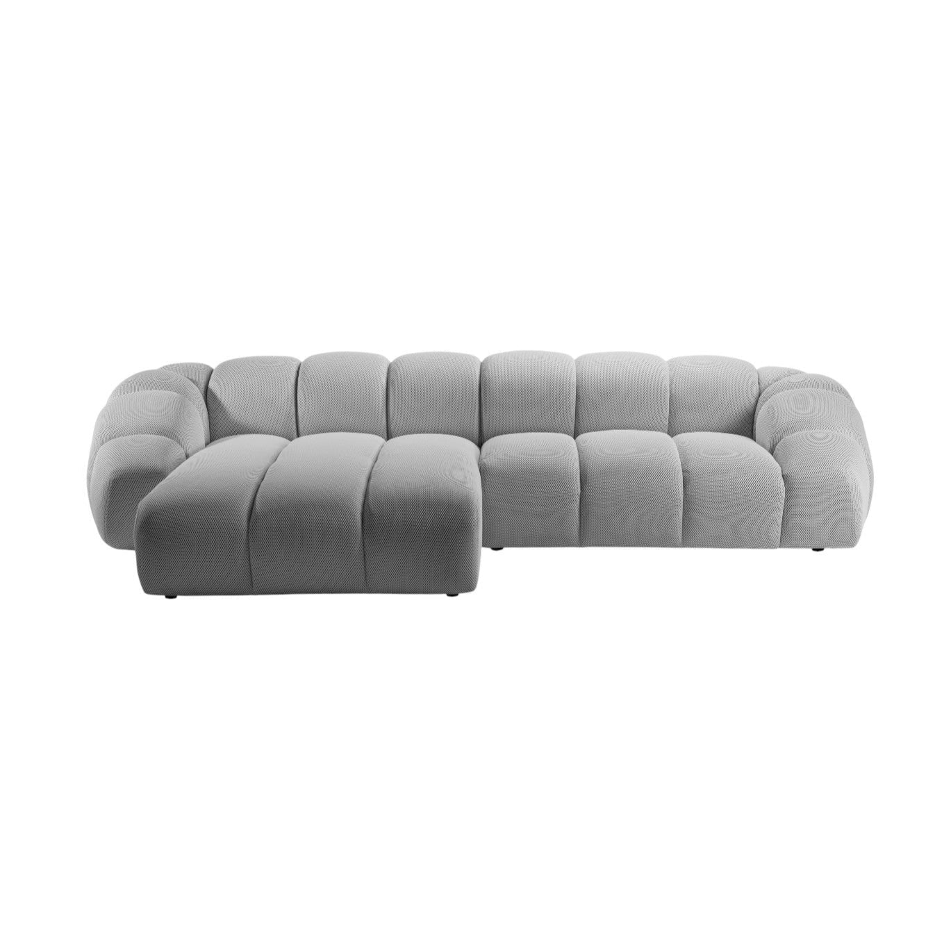4-seater left-facing corner sofa DIANA silver