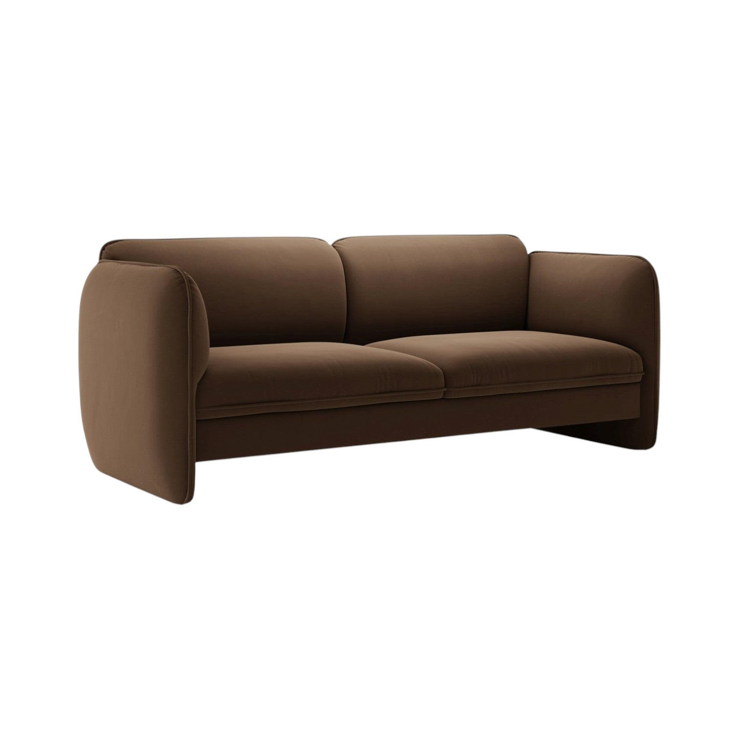 Sofa van fluweel 3-zits GEORGIA chocolade