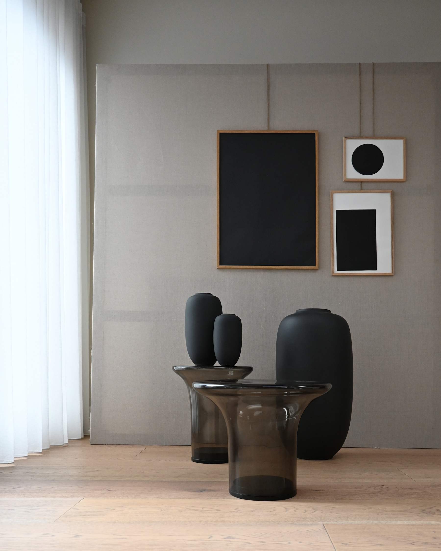 SUNAO SLIM Vase schwarze Keramik