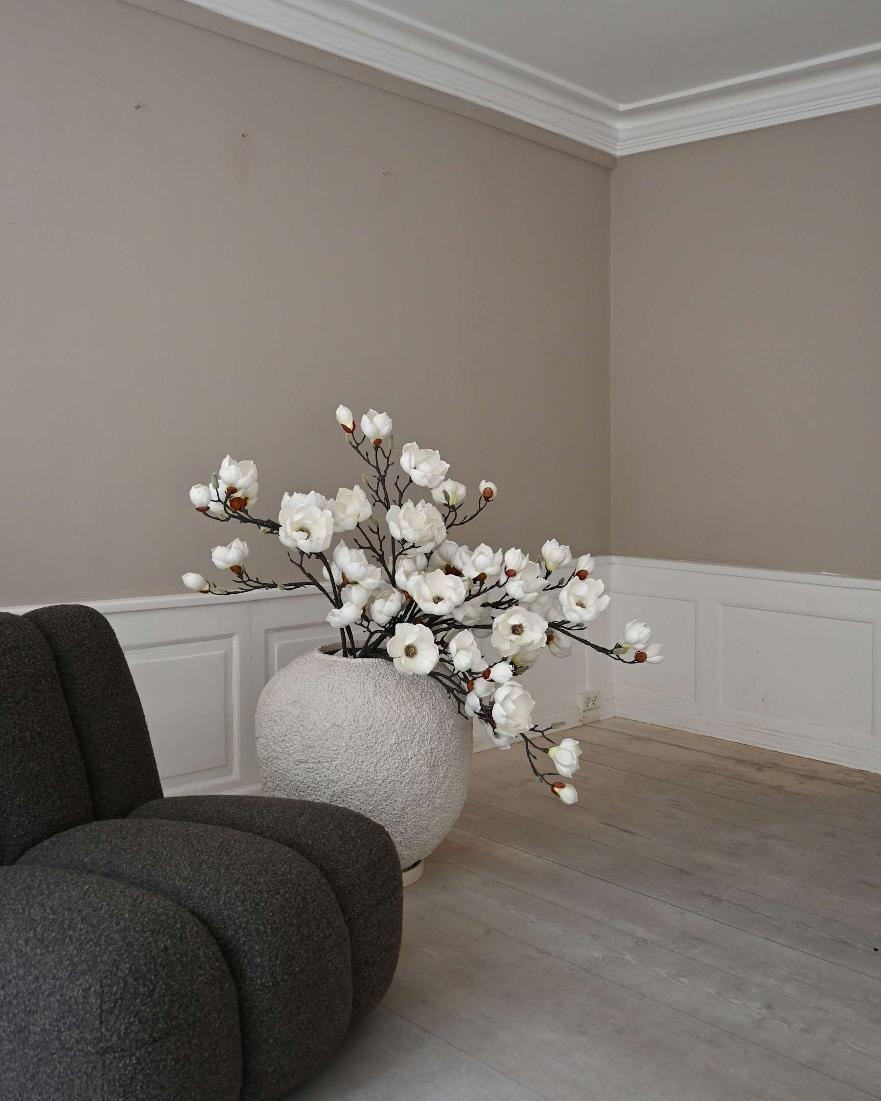 Fauteuil TOE grijs-bruin bouclé