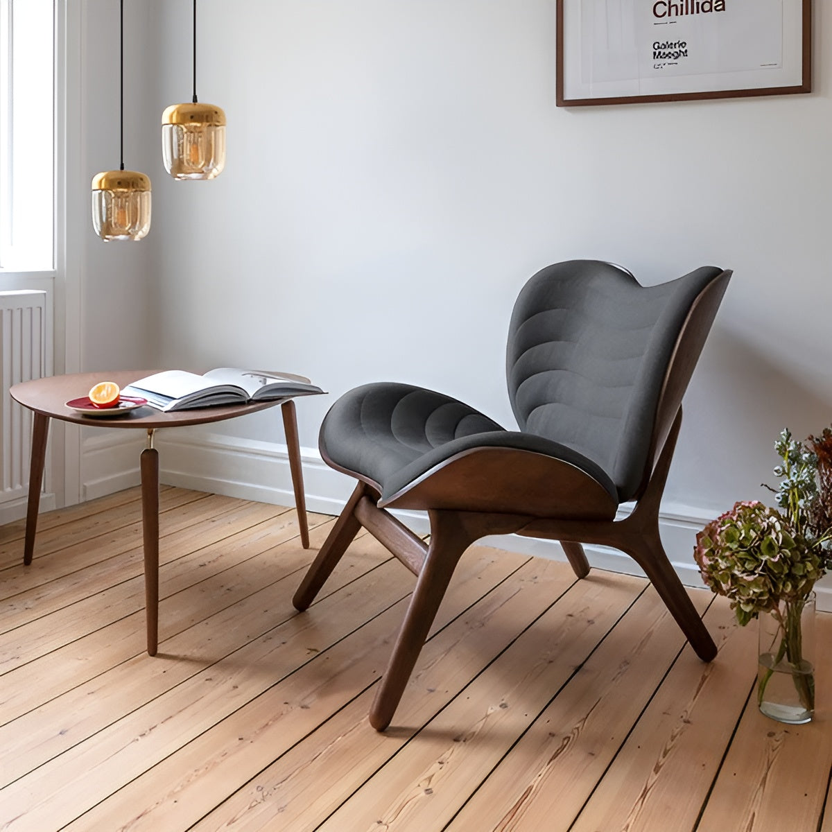 Hang Out salontafel donker eiken met gouden steunen