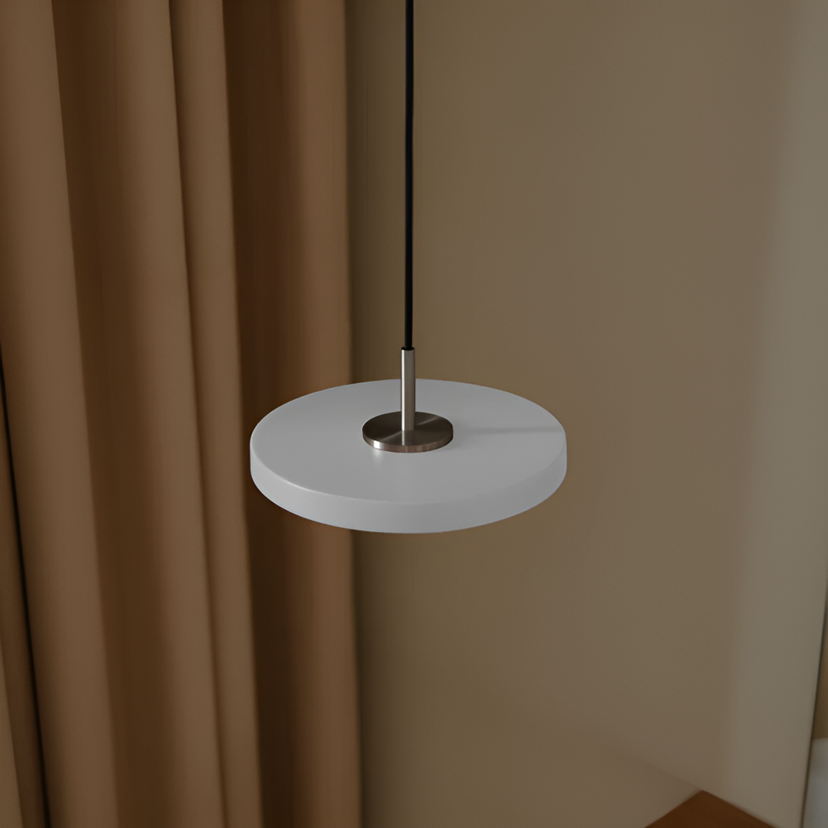Hanglamp ASTERIA MICRO lichtgrijs met zilveren inzetstuk