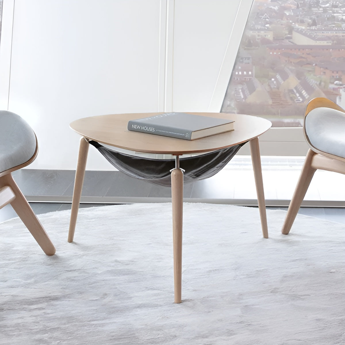 Hang Out salontafel eiken met zilveren steunen