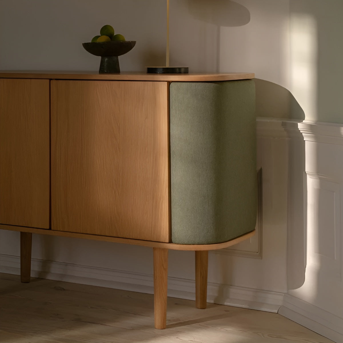 Dressoir TREASURES groen met eikenhout