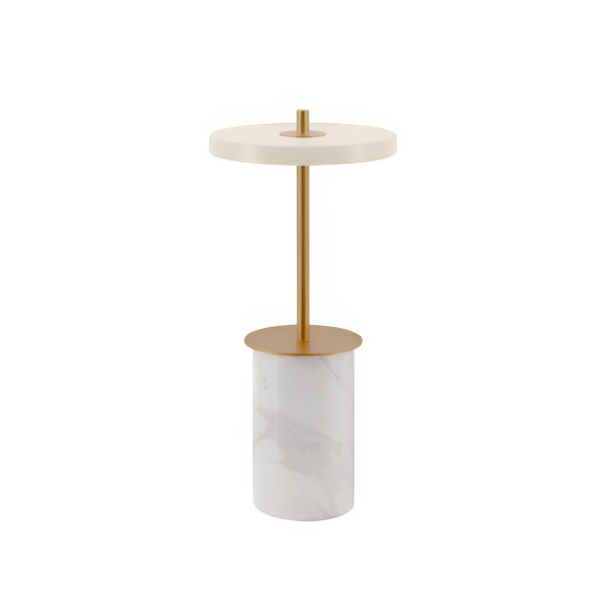 Tafellamp ASTERIA MOVE MINI wit marmer met gouden inzetstuk