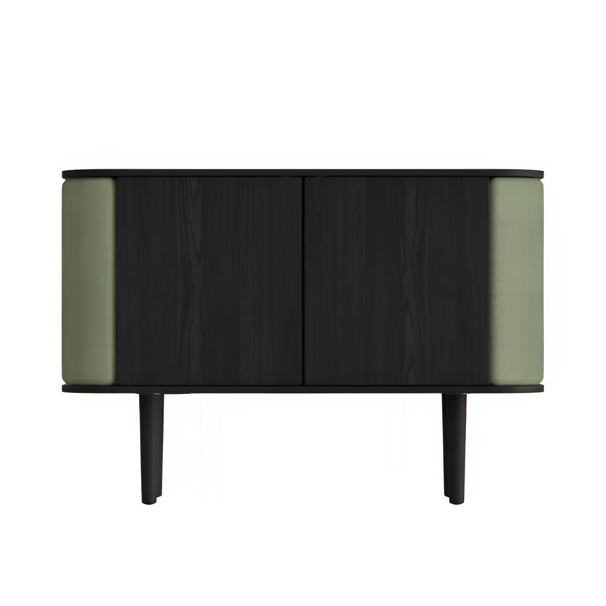 Kommode TREASURES grün mit schwarzem Eichenholz