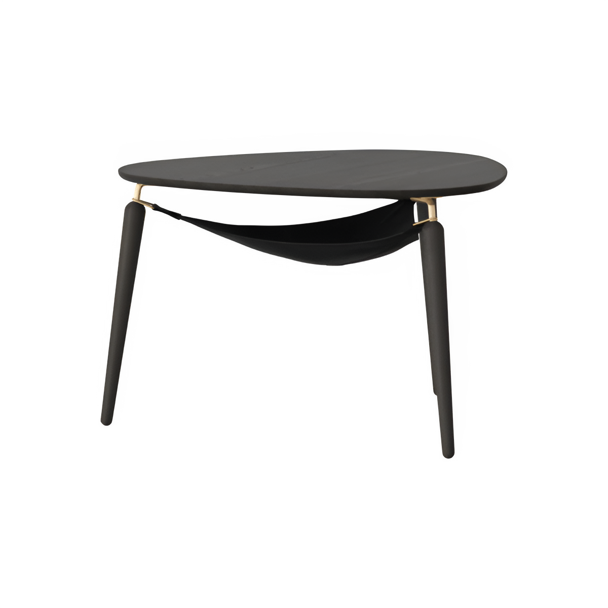 Hang Out salontafel zwart eiken met gouden steunen