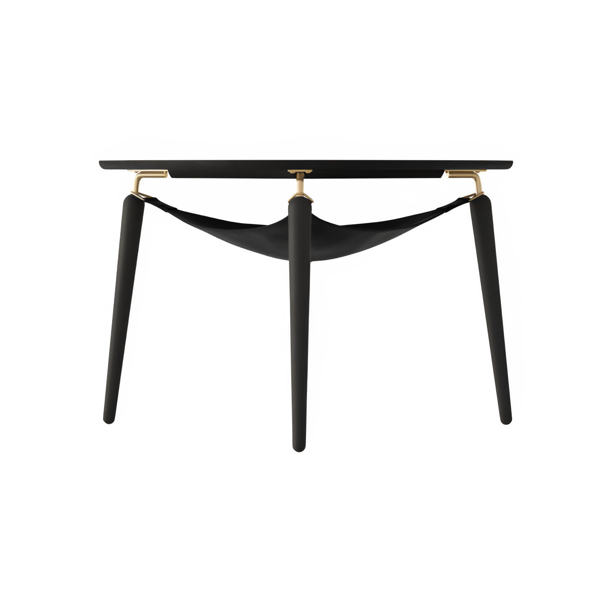 Hang Out salontafel zwart eiken met gouden steunen
