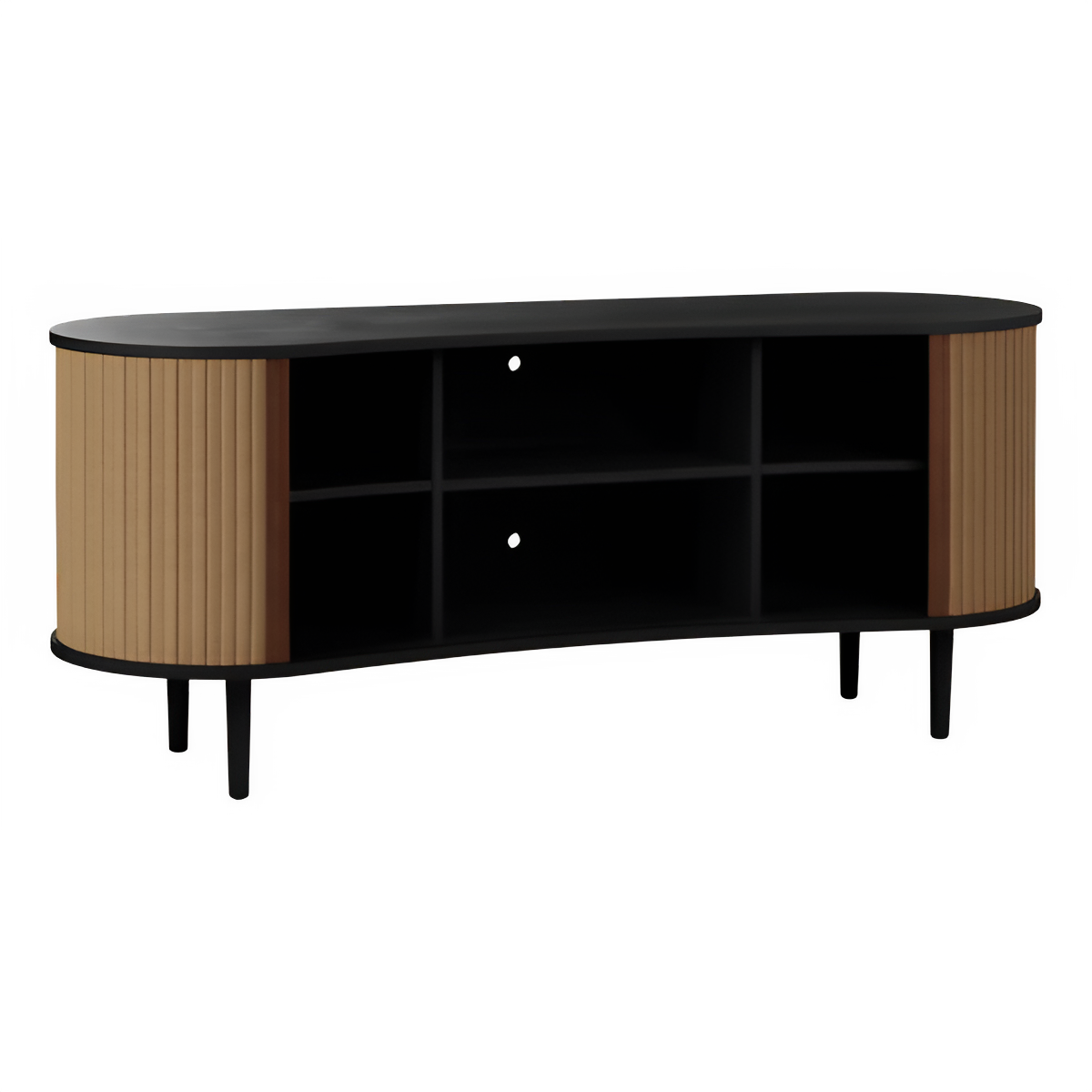 AUDACIOUS caramel RTV cabinet with black base