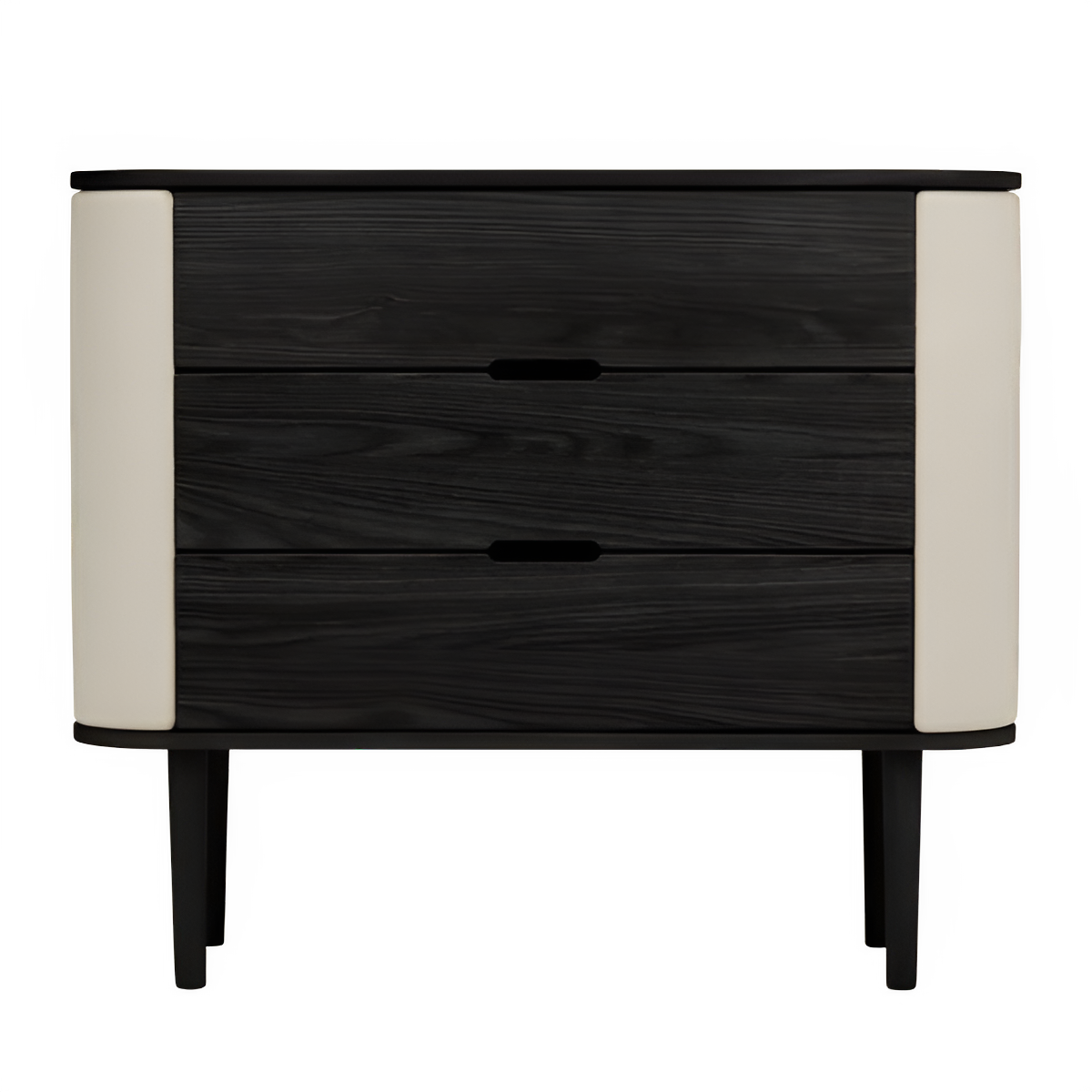 TREASURES cabinet in sand with a black base