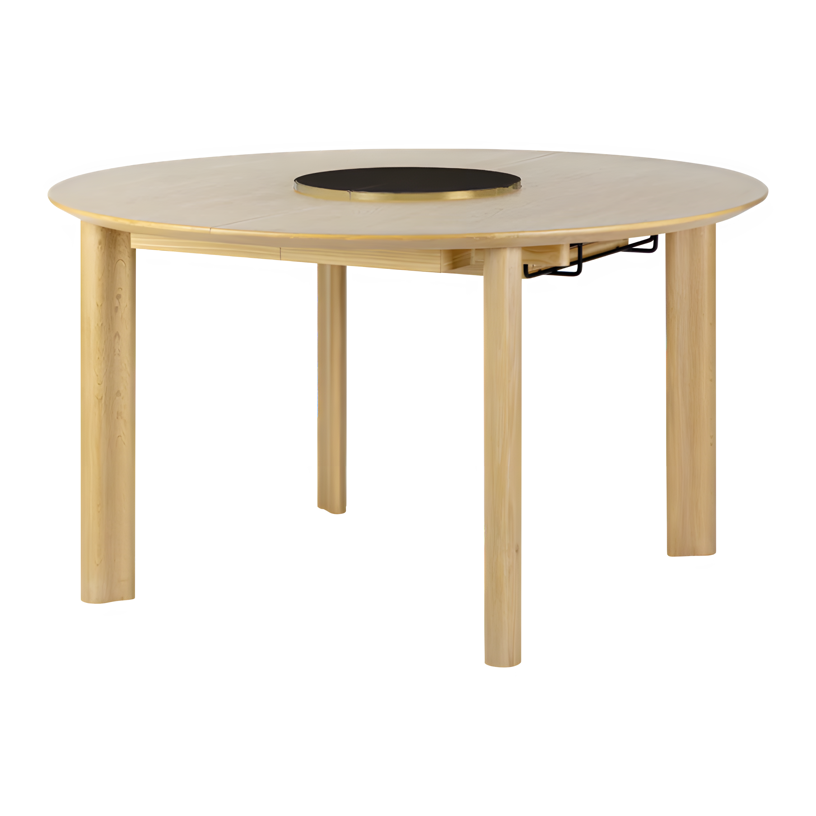 COMFORT CIRCLE round extendable table made of oak with a marble base