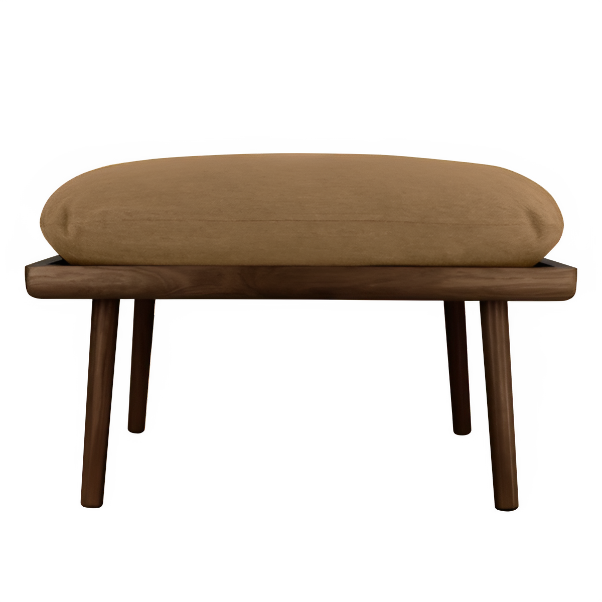 Lounge Around Shuffle Pouf in Caramel with Dark Oak Base