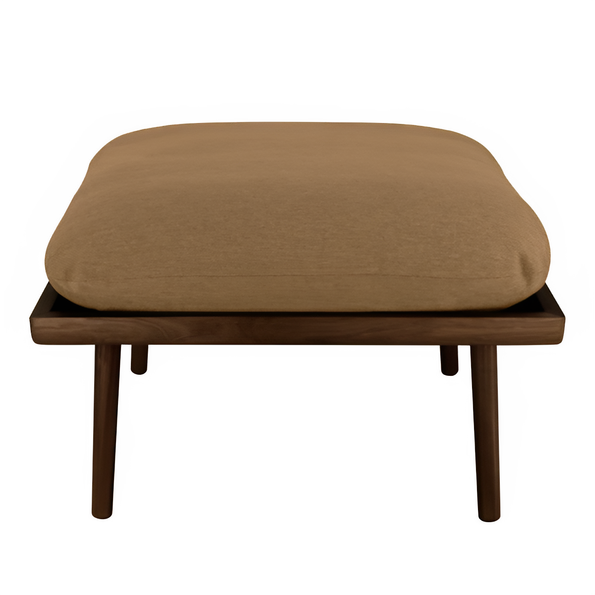 Lounge Around Shuffle Pouf in Caramel with Dark Oak Base