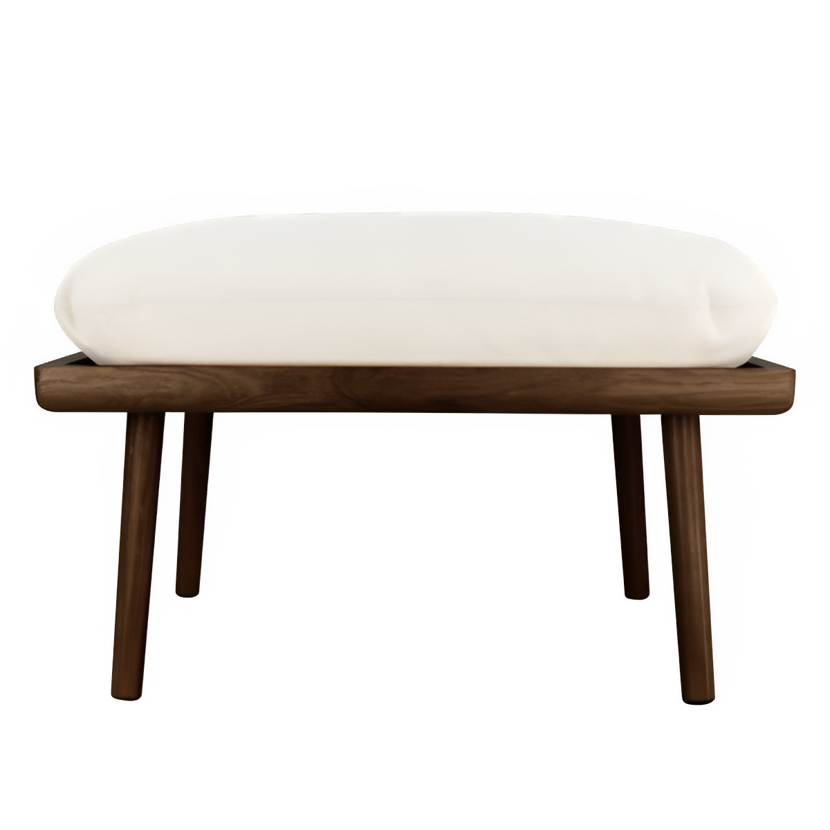 Puf LOUNGE AROUND SHUFFLE beige mit dunklem Eichenfuß