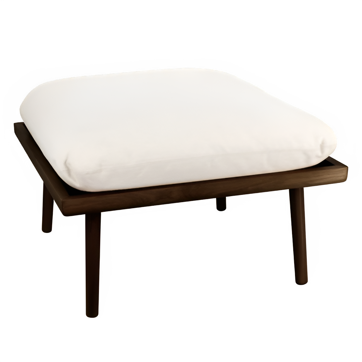 Puf LOUNGE AROUND SHUFFLE beige mit dunklem Eichenfuß