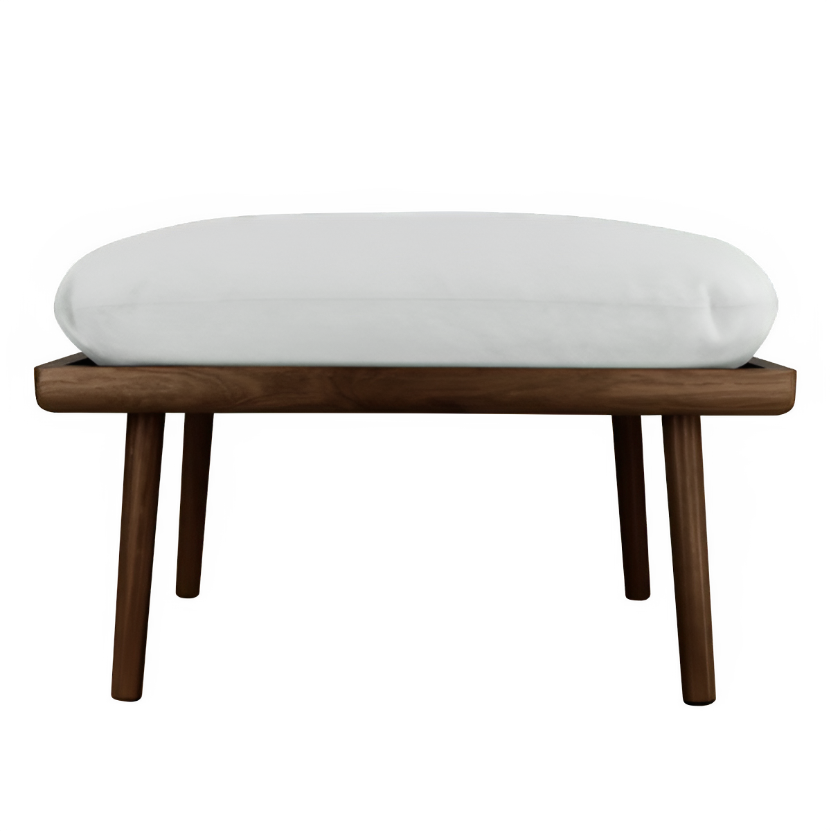 Pouf LOUNGE AROUND SHUFFLE gebrochenes Weiß mit dunklem Eichenfuß