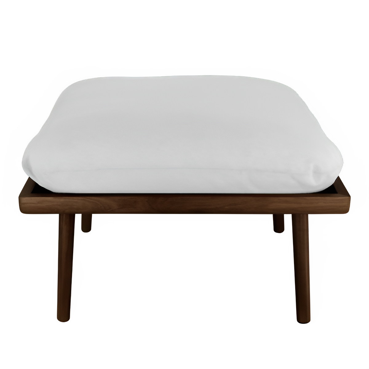 Pouf LOUNGE AROUND SHUFFLE gebrochenes Weiß mit dunklem Eichenfuß