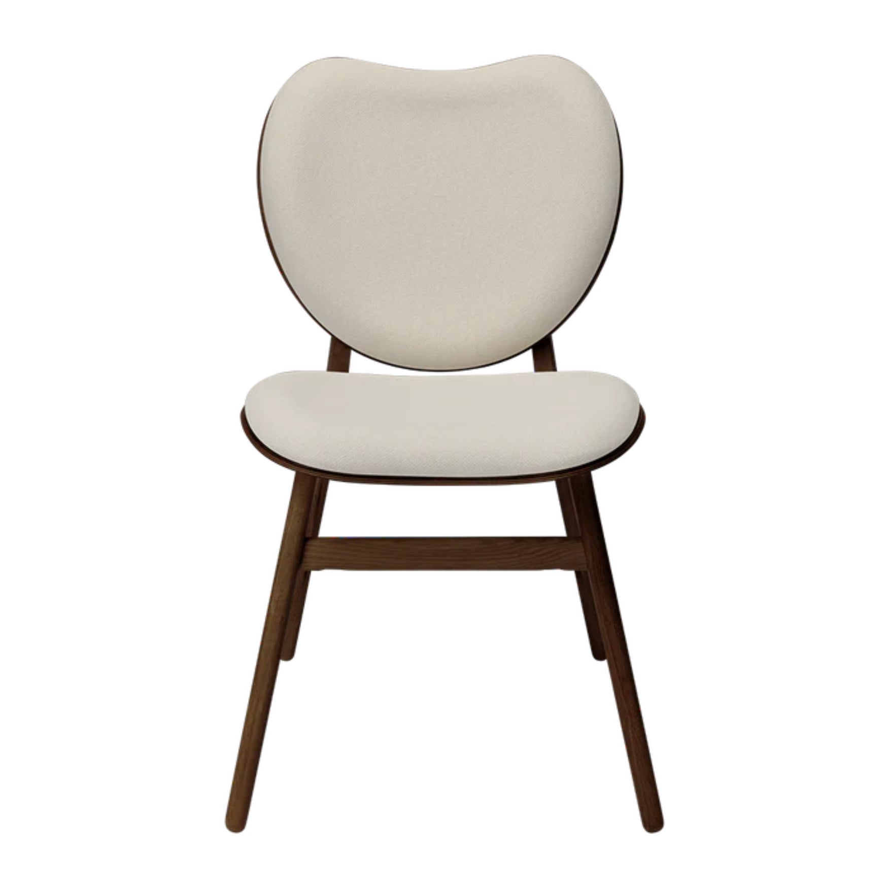 Stoel CONVERSATIE zandkleurig met een donkere eiken basis