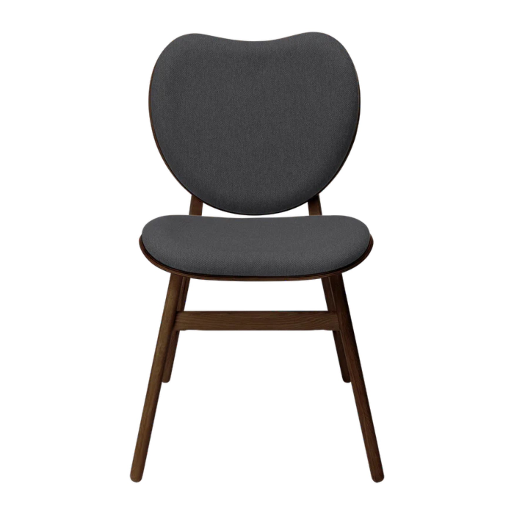 Stoel CONVERSATION donkergrijs met een donkere eiken basis