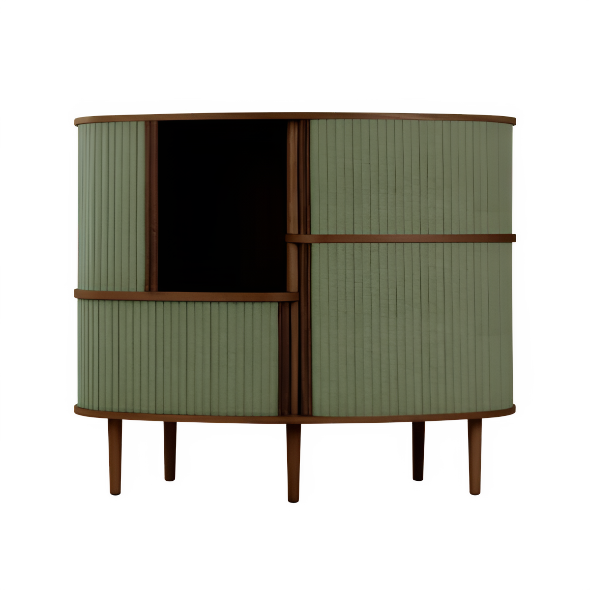 Kommode AUDACIOUS grün mit dunkler Eiche