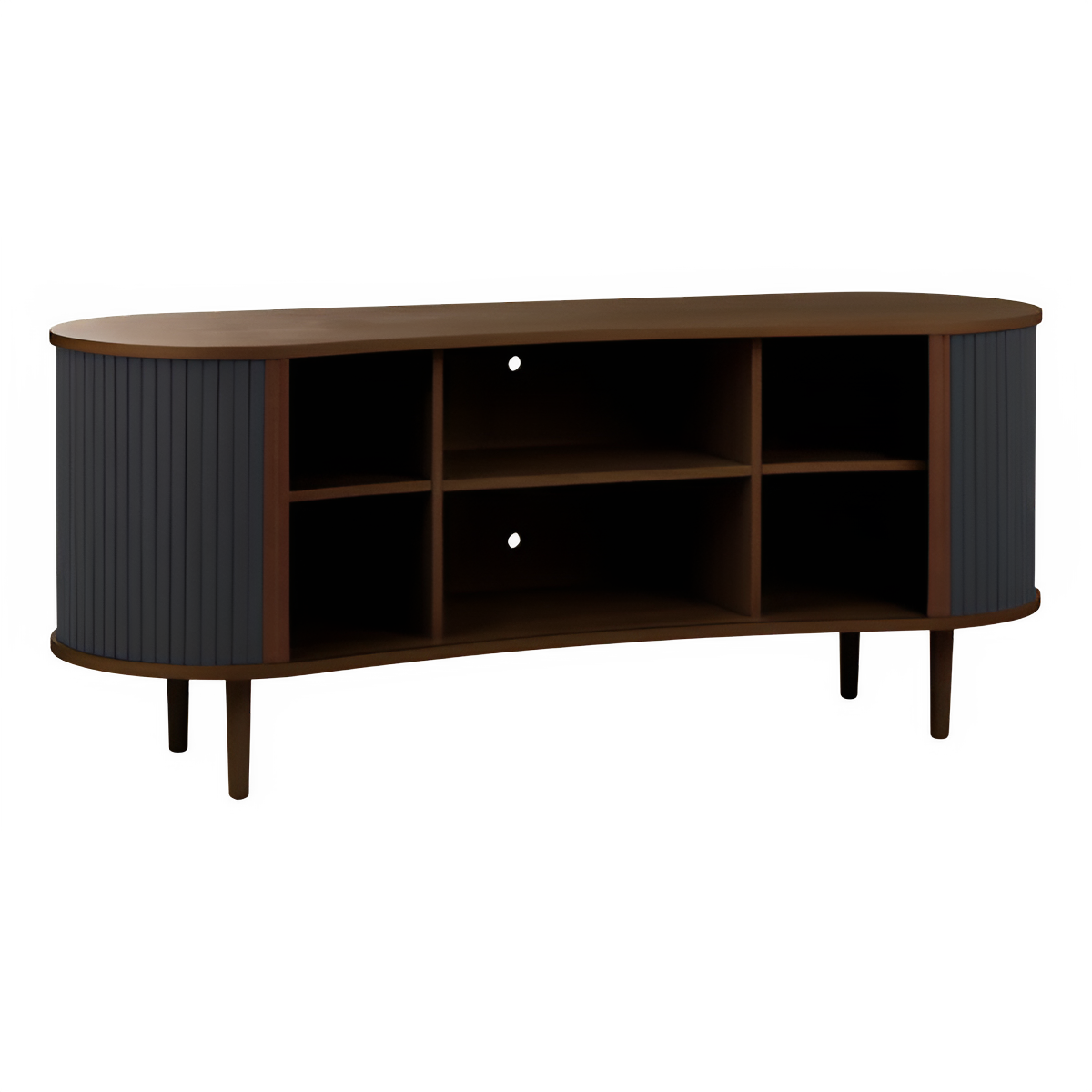 Kommode RTV AUDACIOUS anthrazit mit dunklem Eichenfuß