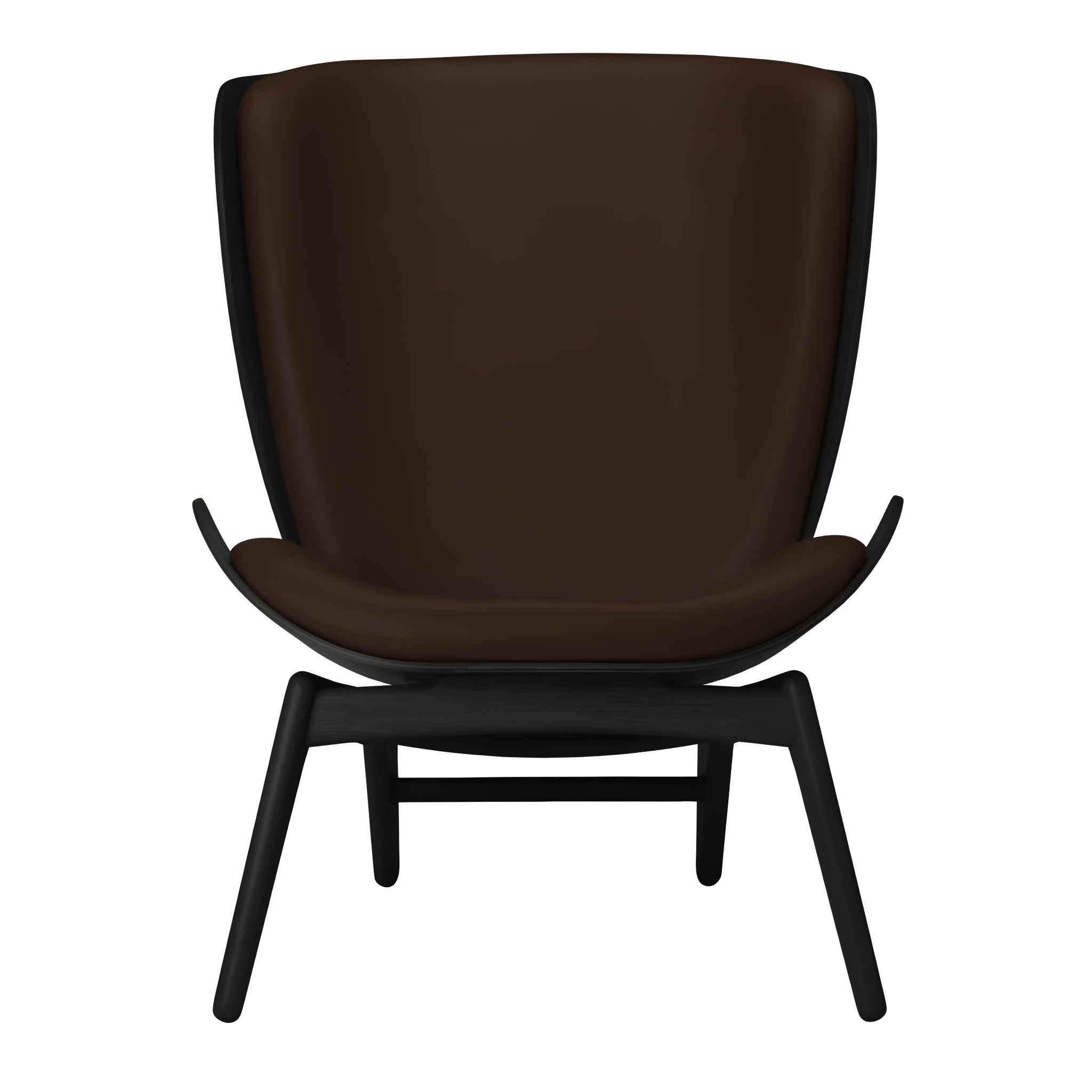 Fauteuil READER bruin leer met zwarte basis