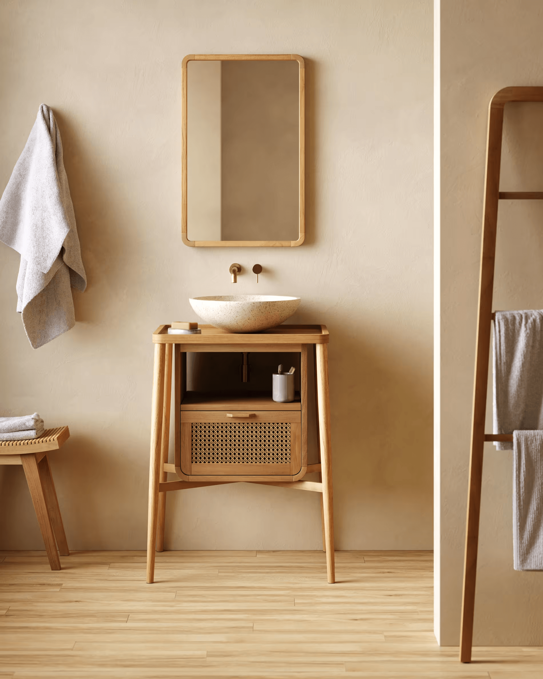 Umywalka nablatowa DELINA białe lastryko La Forma Eye on Design