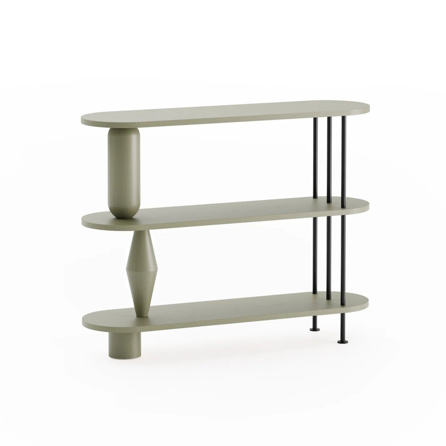 Regal VAZOO olivgrünes Eichenholz