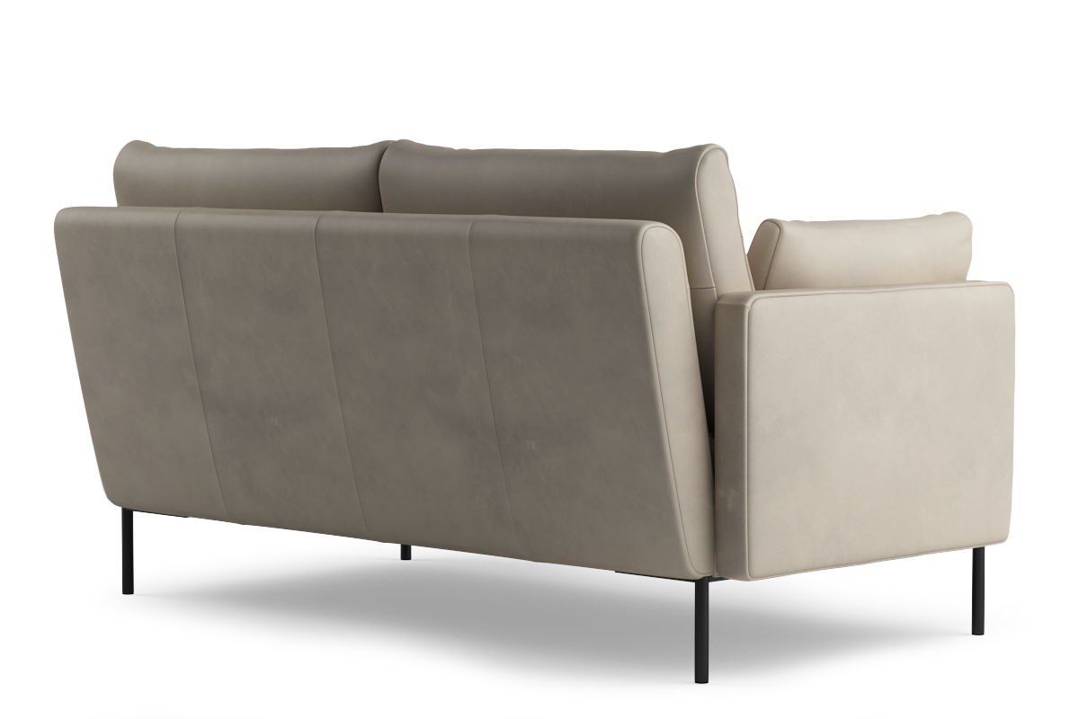 Sofa 2-sitzig DUNE mit schwarzem Gestell gepolstert