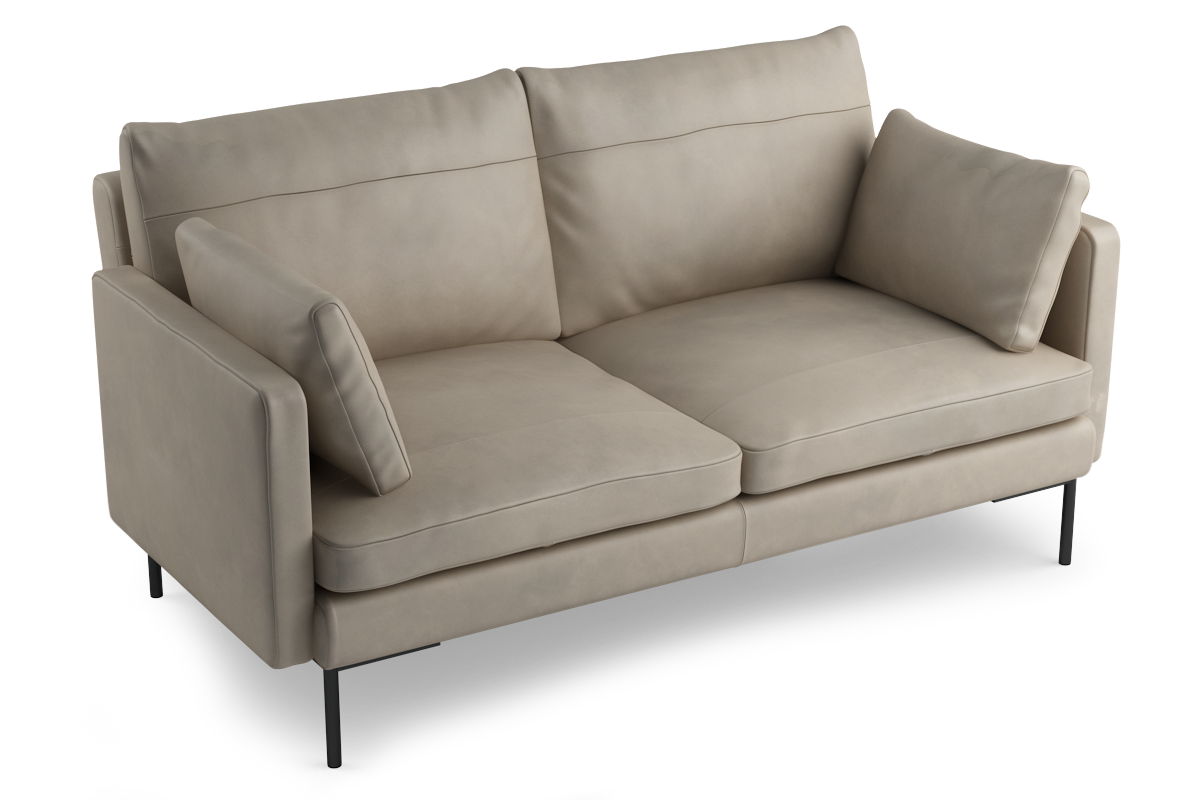 Sofa 2-sitzig DUNE mit schwarzem Gestell gepolstert