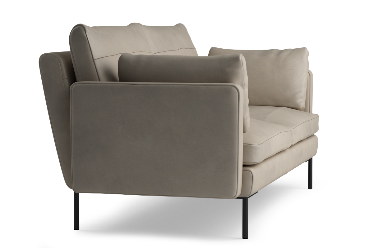 Sofa 2-sitzig DUNE mit schwarzem Gestell gepolstert