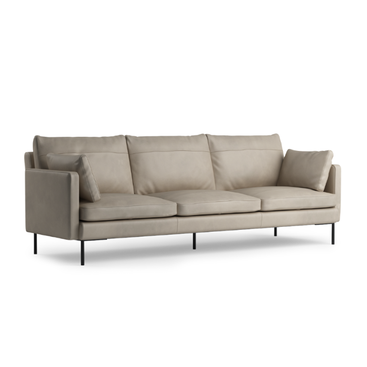 3-Seater Sofa DUNE Upholstered with Black Base