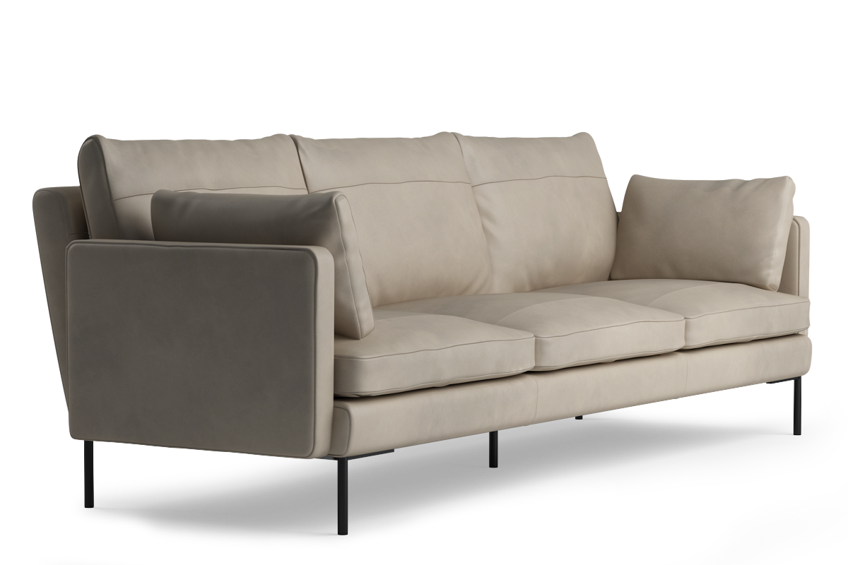 3-Seater Sofa DUNE Upholstered with Black Base