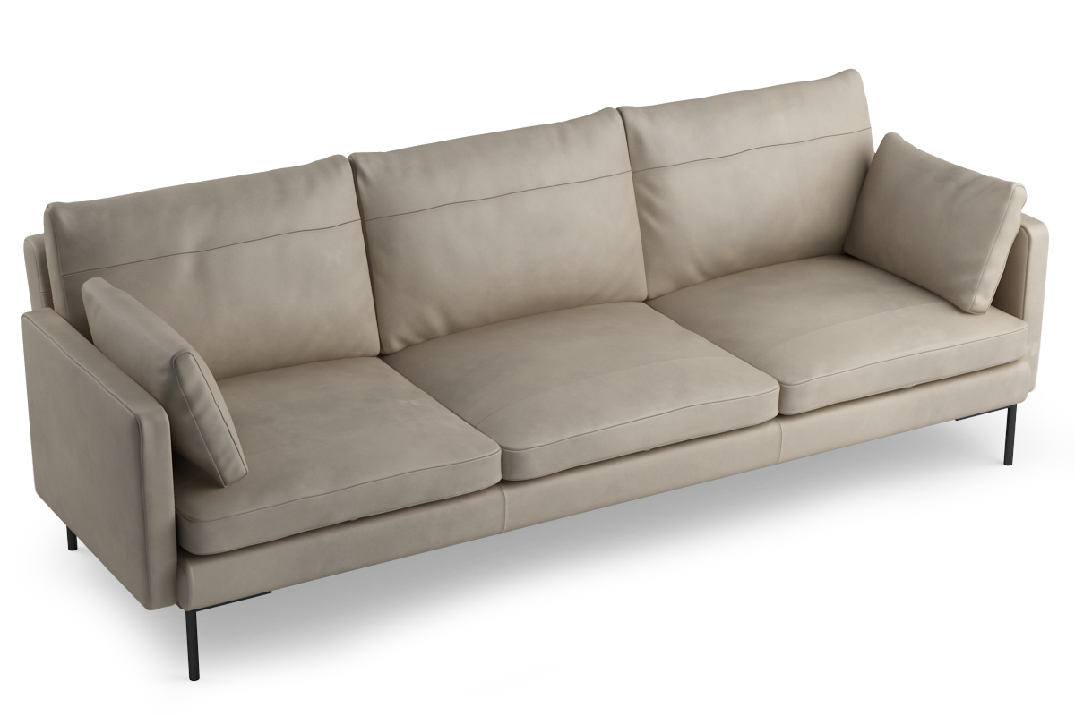 3-Seater Sofa DUNE Upholstered with Black Base